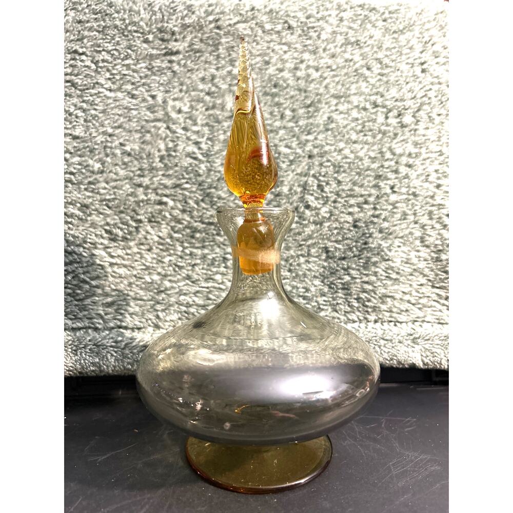 Amber Oil or Perfume Bottle MCM Vintage